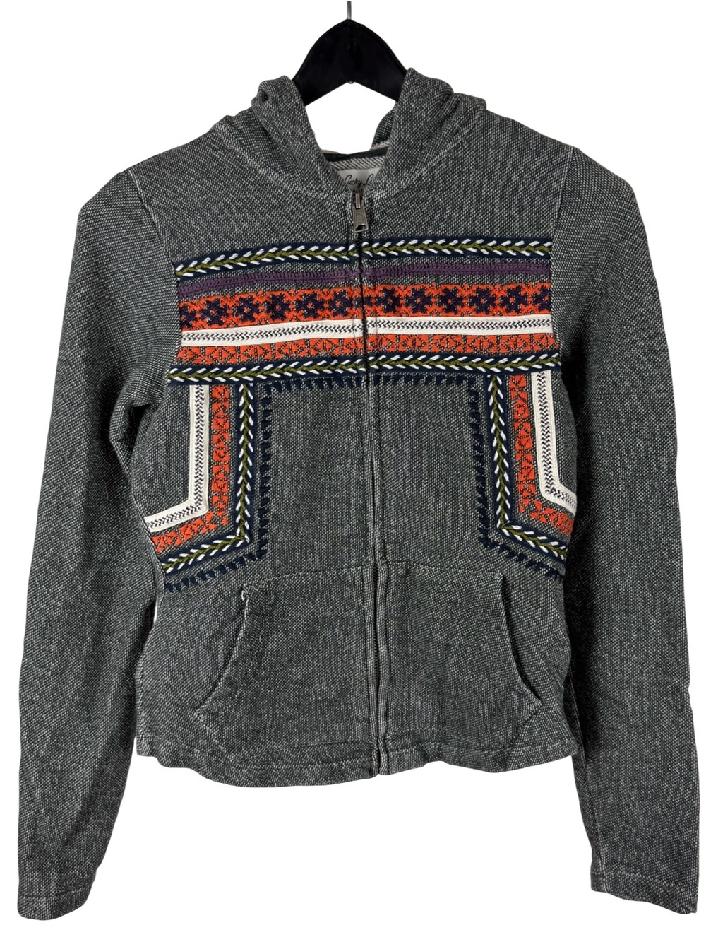 Women’s Y2K Lucky Lotus California Softest Knit Grey Paisley Hoodie Size S
